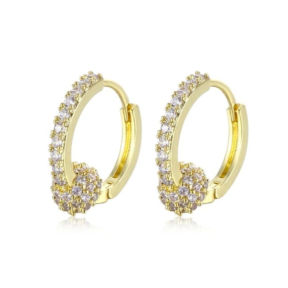 Cubic Zirconia Huggie Hoop Earrings